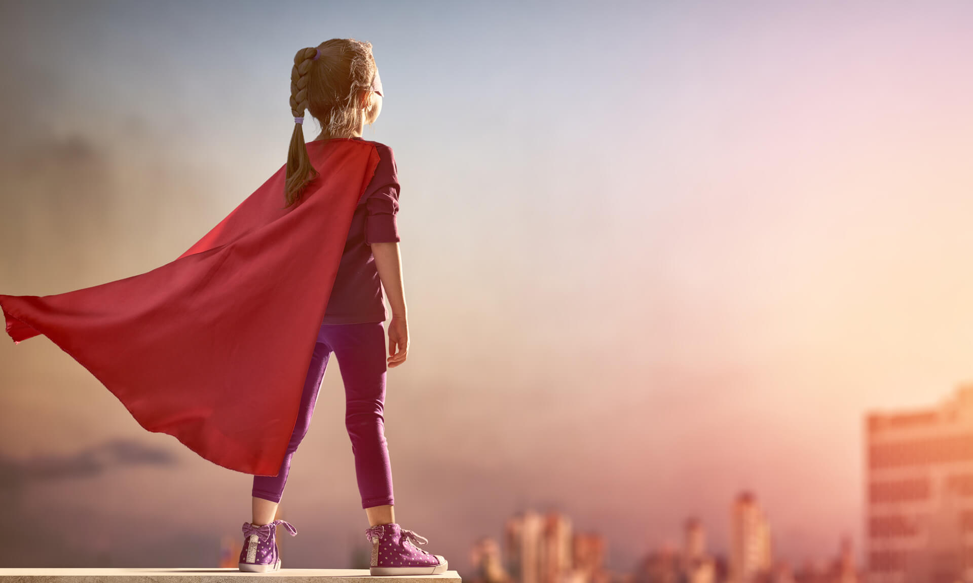 girl plays superhero